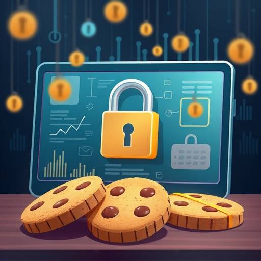 Illustrazione di cookie e sicurezza online